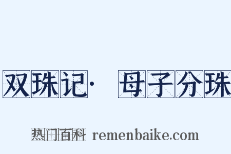 双珠记·母子分珠是什么意思的图片
